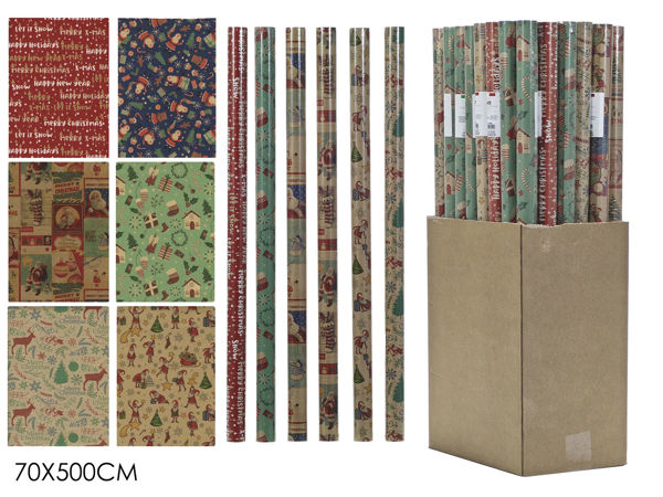 Immagine di Rotolo Carta Kraft Natale 70X500 cm