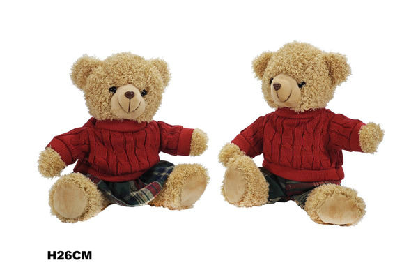 Immagine di Orso natalizio seduto 26 cm