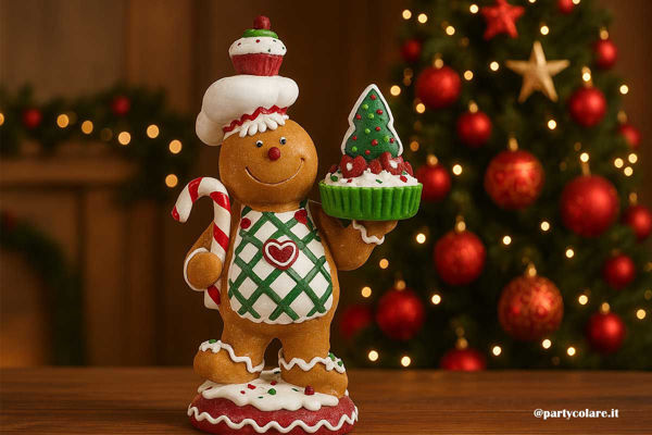 Decorazione Pan di Zenzero natalizia H23 cm