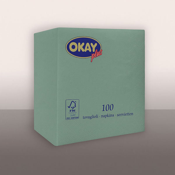 Tovaglioli 25x25 cm Verde Salvia 100 pezzi