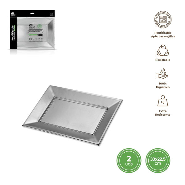 Immagine di Vassoi argento 33x22,5 cm 2 pezzi