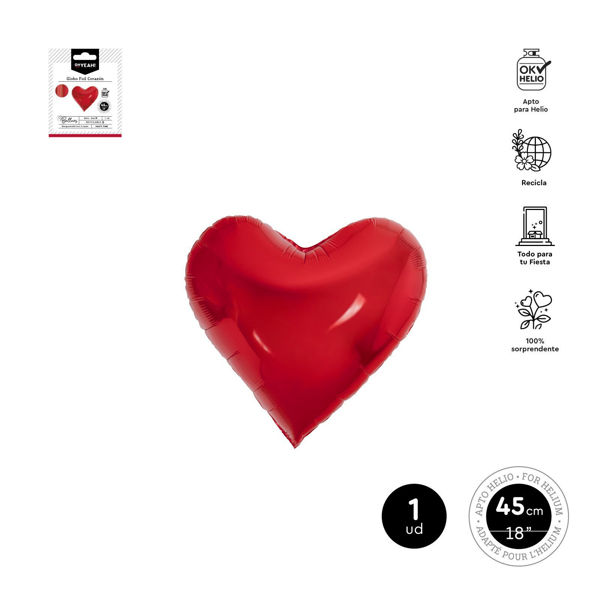 palloncino mylar cuore rosso metal 45 cm