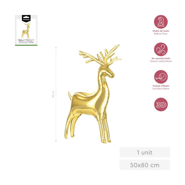 Palloncino renna color oro 80 cm