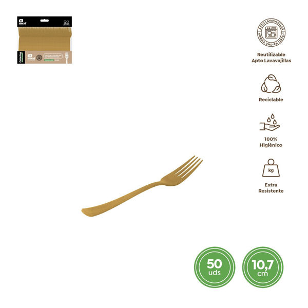 Forchetta Mini Oro 10,7 cm 50 pezzi