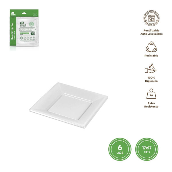 piatti quadrati ruit bianchi 17x17 cm ps confezione 6 pezzi