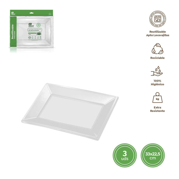 vassoi bianchi 33x22,5 cm confezione 3 pezzi