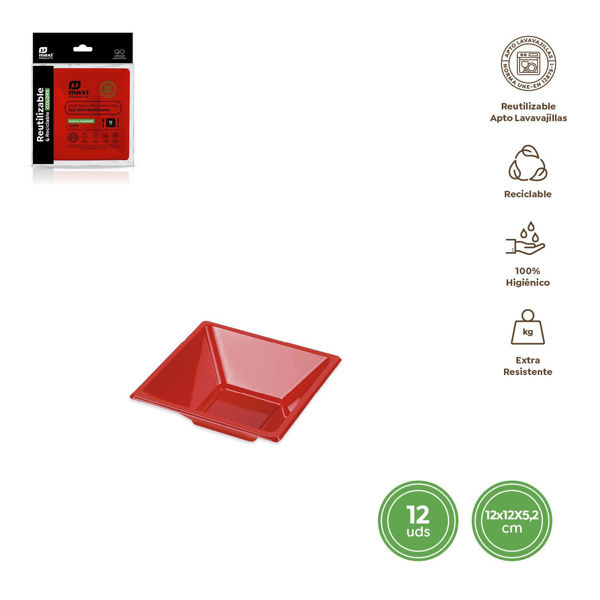 Ciotola Rosso 12x12 cm 12 pezzi