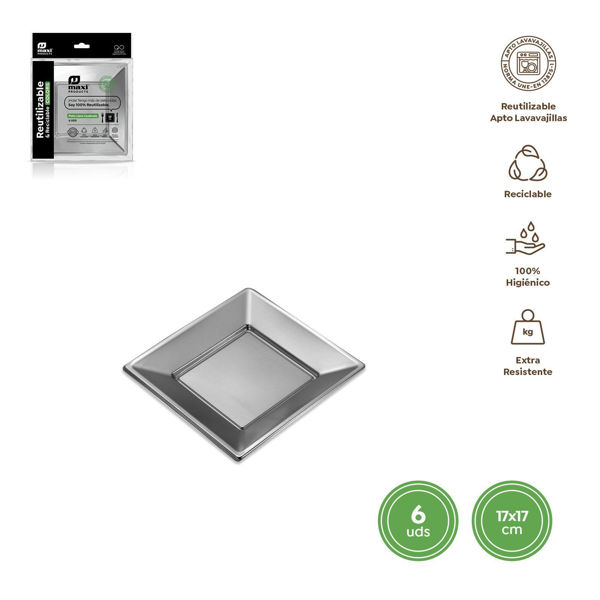 Piatti argento 17x17 cm 4 pezzi