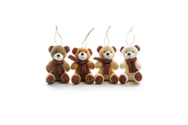 Pendente orsetto in tessuto 7×6.5×H.10 cm colori assortiti