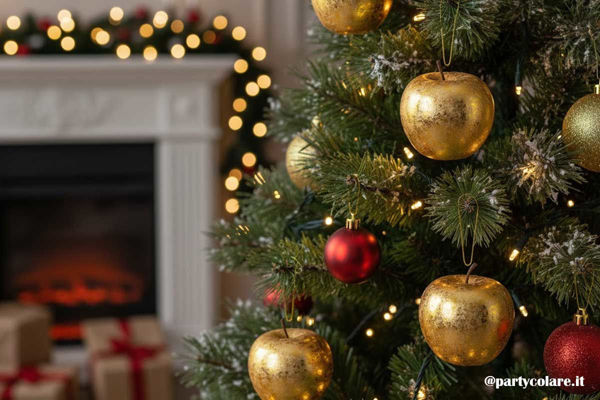 Addobbi Natalizi Oro – Mele Dorate da Appendere con Foglia Oro disponibili in 4, 6 e 8 cm	