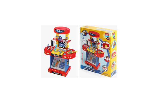 Banco da lavoro 2 in 1 per bambini trasformabile in valigetta