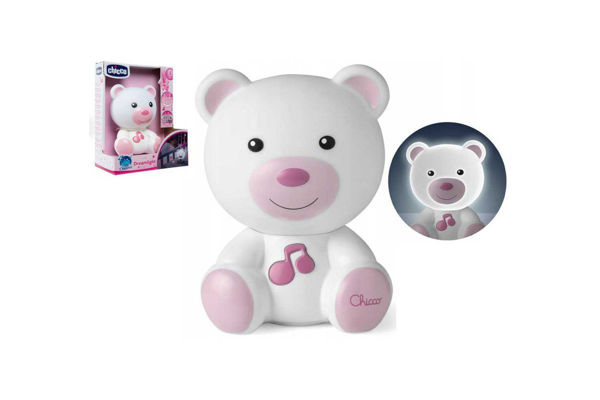 Luce Notte Orsetto Rosa Chicco con luce soffusa per bambini
