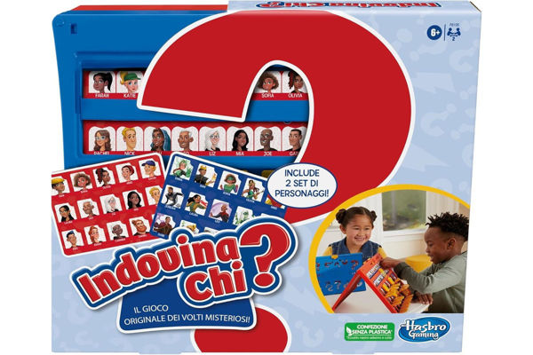 Scatola gioco da tavolo Indovina Chi Refresh con plance e personaggi