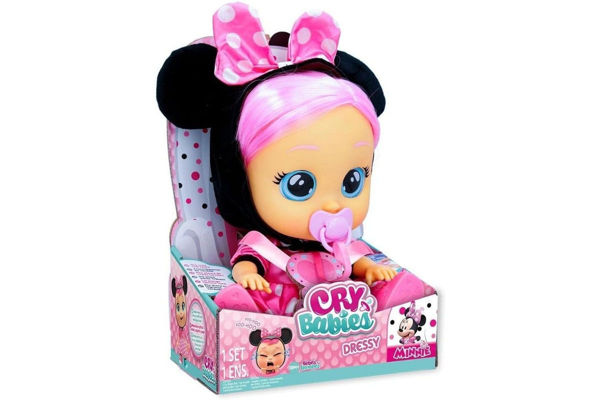 Cry Babies Minnie Dressy con capelli veri e costume ispirato a Minnie Mouse