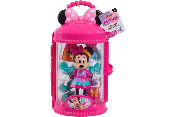 Minnie Fashion Doll con valigetta rosa e 14 accessori moda