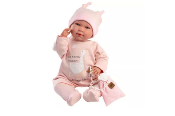 Bambola Reborn Mimì 42 cm con corpo morbido e tutina rosa