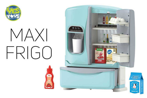 Frigo giocattolo elettronico a 2 ante con funzioni reali e accessori