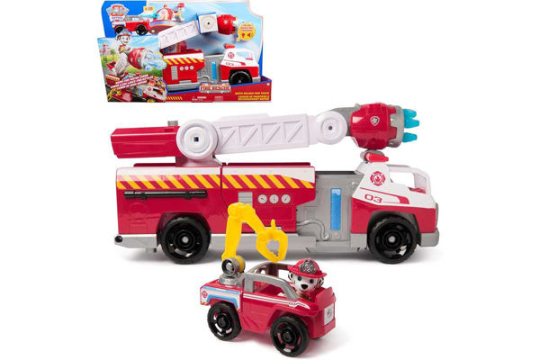 Paw Patrol Fire Rescue Camion dei Pompieri con Marshall e mini veicolo incluso