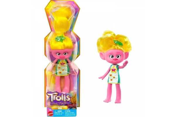 Bambola Trolls Fashion Doll Viva con capelli lunghi e outfit colorato