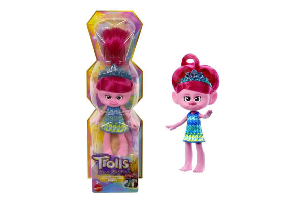Bambola Trolls Fashion Doll Poppy con capelli rosa lunghi