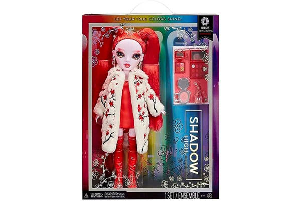 Bambola Rainbow High Shadow High Rosie con cappotto ricamato e accessori