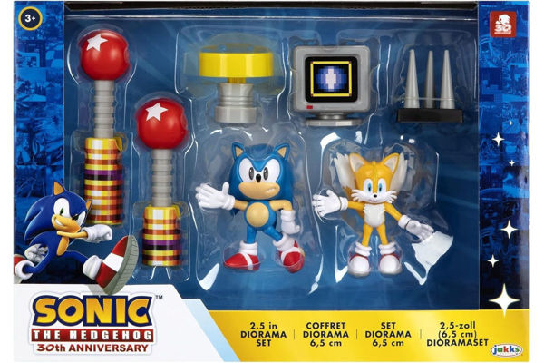 Set Diorama Sonic The Hedgehog con figure di Sonic e Tails e accessori