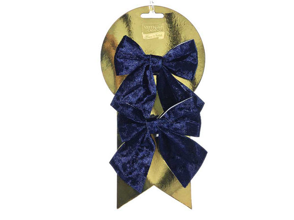 Immagine di Set 2 Fiocchi Blu 12x13 cm