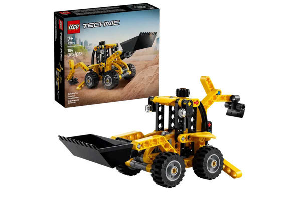 Scavatrice LEGO Technic a cucchiaia rovescia con pala mobile e stabilizzatori