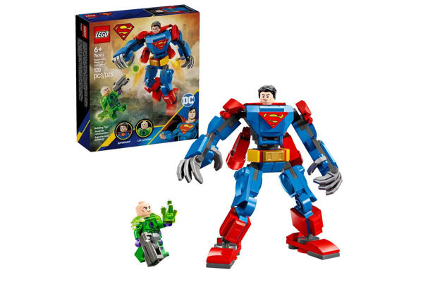 LEGO DC 76302 Mech di Superman contro Lex Luthor con minifigure e kryptonite