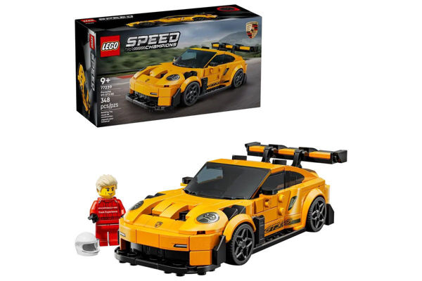 LEGO Speed Champions Porsche 911 GT3 RS gialla con minifigure del pilota