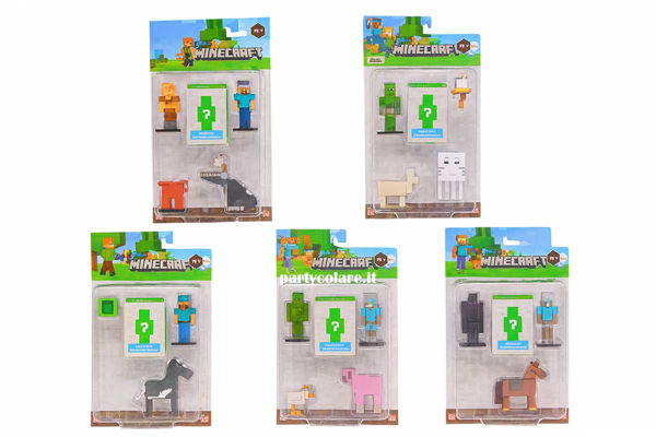 Set 5 personaggi Minecraft 3D