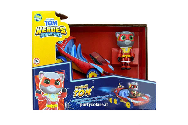 SuperAmici Talking Tom con veicolo luci e suoni