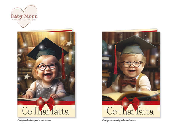 Biglietti BabyMoon Laurea con design elegante e grafica celebrativa