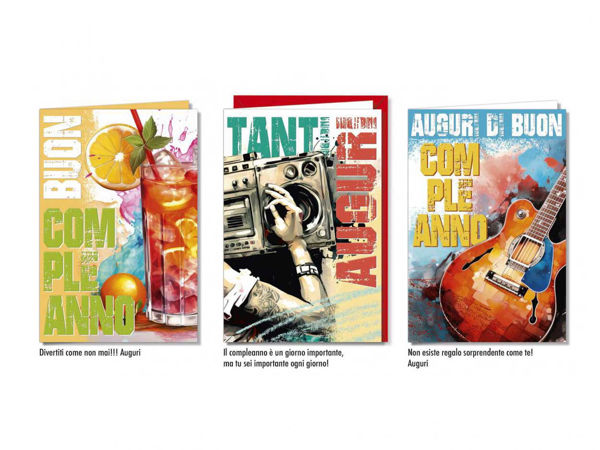 Biglietti compleanno teen con grafiche moderne e colorate