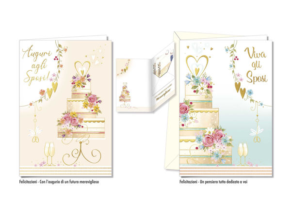 Biglietto auguri nozze portasoldi con grafica elegante e tasca interna