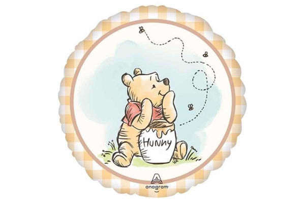 Palloncino Mylar 18" con Winnie the Pooh seduto con il vasetto di miele