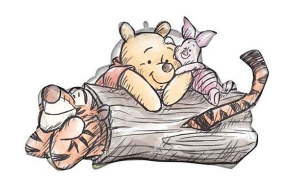 Palloncino Super Shape 31" con Winnie the Pooh, Pimpi e Tigro abbracciati