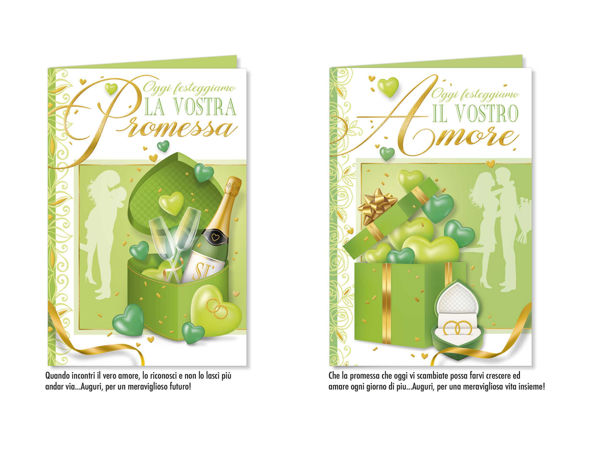 Biglietto di auguri per promessa di matrimonio elegante e romantico