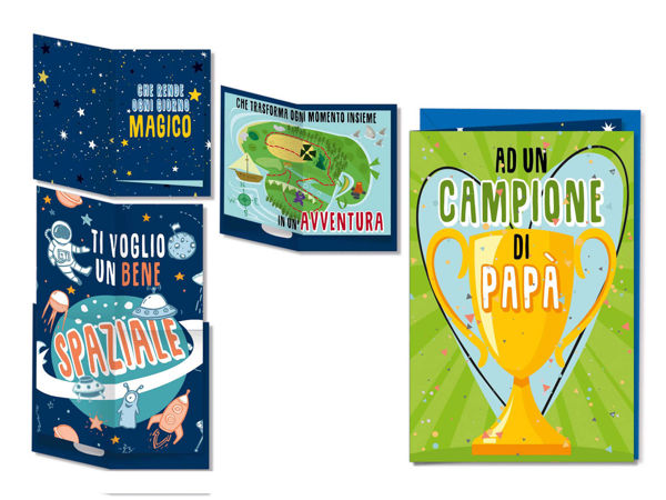 Biglietto libretto per la Festa del Papà con grafica creativa e pagine interne