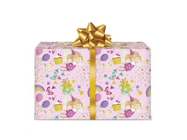 Carta regalo 70x100 cm per bambina con fantasia colorata
