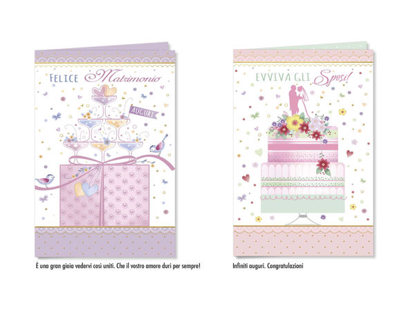 Mini biglietto di auguri per nozze con grafica elegante