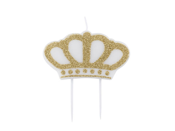 Candela Corona Oro 8×4,5 cm decorazione torta