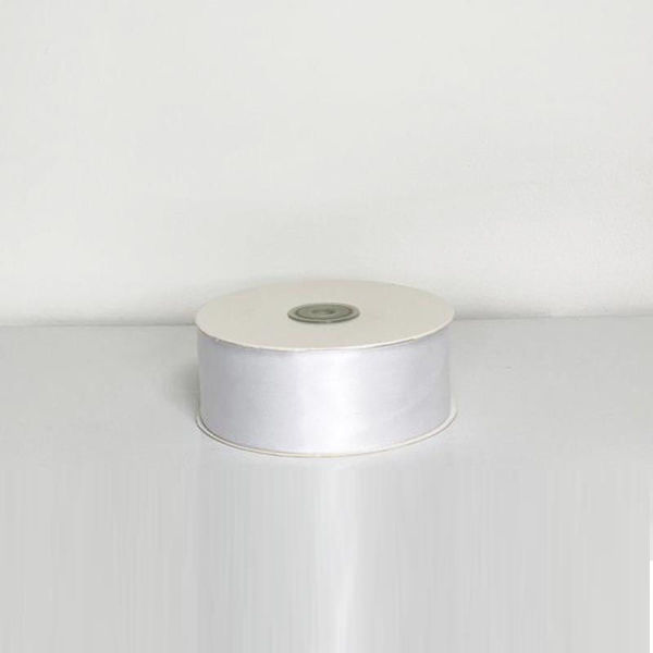 Rotolo Nastro Doppio Raso Bianco disponibile in varie misure da 3 a 40 mm