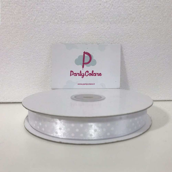 Rotolo nastro doppio raso pois bianco vari spessori 50 metri