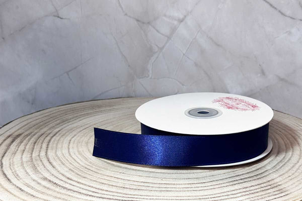 Rotolo Nastro Doppio Raso Blu Notte in varie misure da 3 a 25 mm