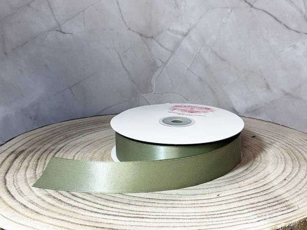 Rotolo Nastro Doppio Raso Verde Salvia disponibile in varie misure da 3 a 40 mm