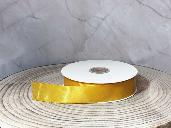 Rotolo nastro doppio raso giallo girasole vari spessori 50 metri