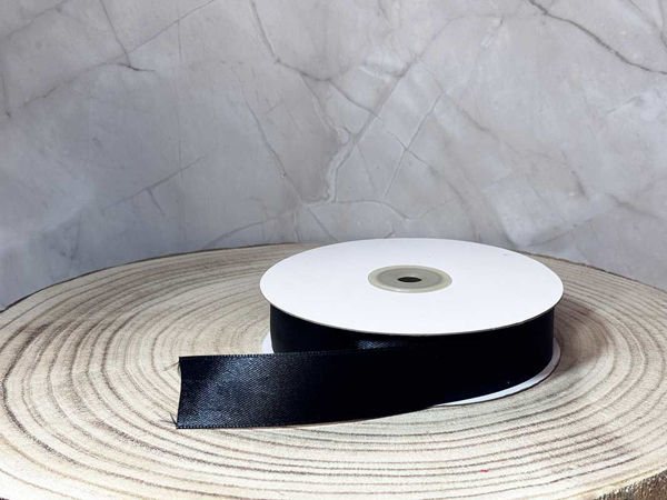 Rotolo Nastro Doppio Raso Nero in varie misure da 3 a 40 mm