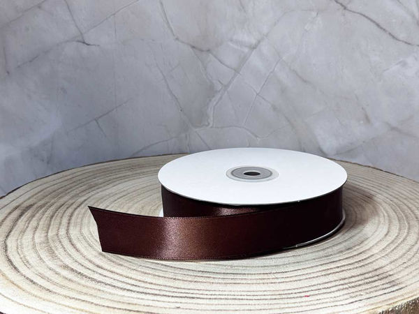 Rotolo Nastro Doppio Raso Cioccolato varie misure 50 metri