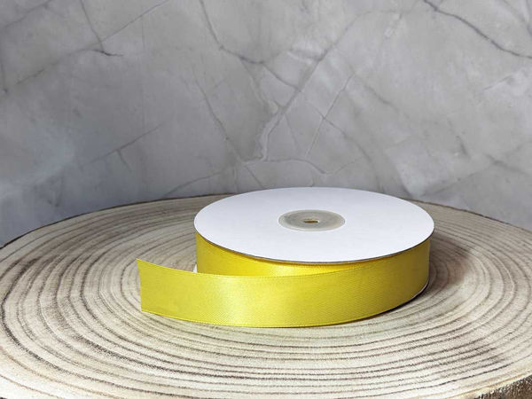 Rotolo Nastro Doppio Raso Giallo in vari spessori da 50 metri